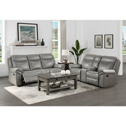 8206GRY-2 Double Glider Reclining Love Seat with Center Console, Receptacles and USB Ports - 8206GRY-2