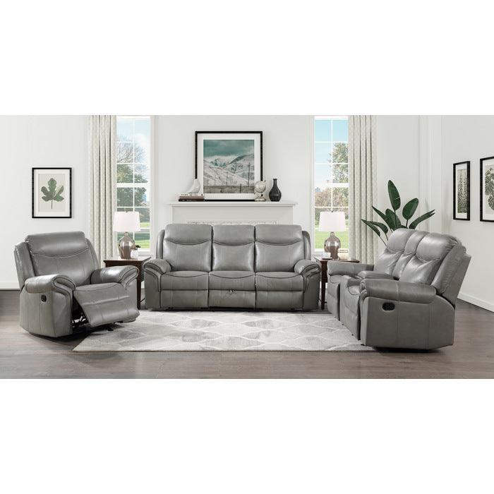Aram 3 Piece Double Reclining Living Room Set In Gray 8206Gry-3-2-1 | Homelegance
