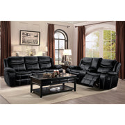 8230BLK-2 Double Glider Reclining Love Seat with Center Console - 8230BLK-2
