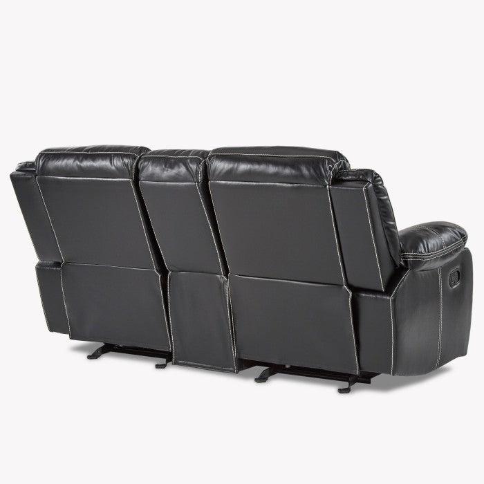 Bastrop Double Glider Reclining Loveseat With Center Console 8230Blk-2 | Homelegance
