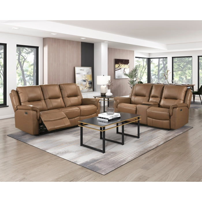 8301BRW-3PW Power Double Reclining Sofa - 8301BRW-3PW
