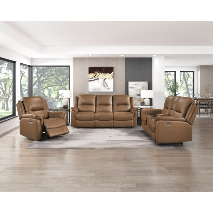 8301BRW-3PW Power Double Reclining Sofa - 8301BRW-3PW