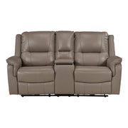 8301DTP-2PW Power Double Reclining Love Seat with Center Console, Hidden Arms Cup Holders, Charging Ports and Wireless Charger - 8301DTP-2PW
