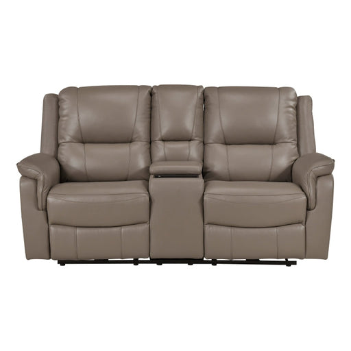 8301DTP-2PW Power Double Reclining Love Seat with Center Console, Hidden Arms Cup Holders, Charging Ports and Wireless Charger - 8301DTP-2PW