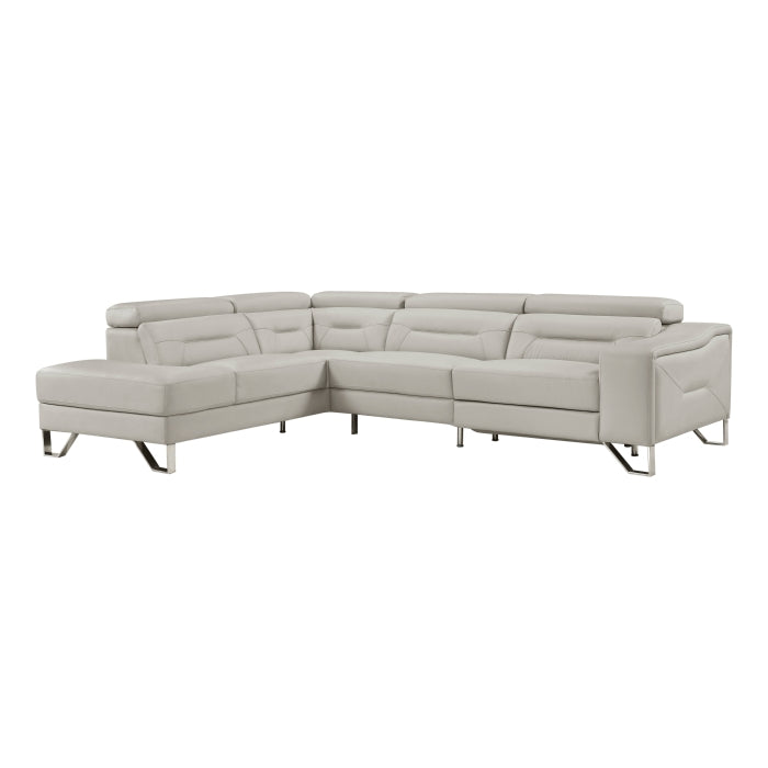 8304LGY*2LC2RPW (2)2-Piece Sectional with Left Chaise, Adjustable Headrests and Charging ports - 8304LGY*2LC2RPW