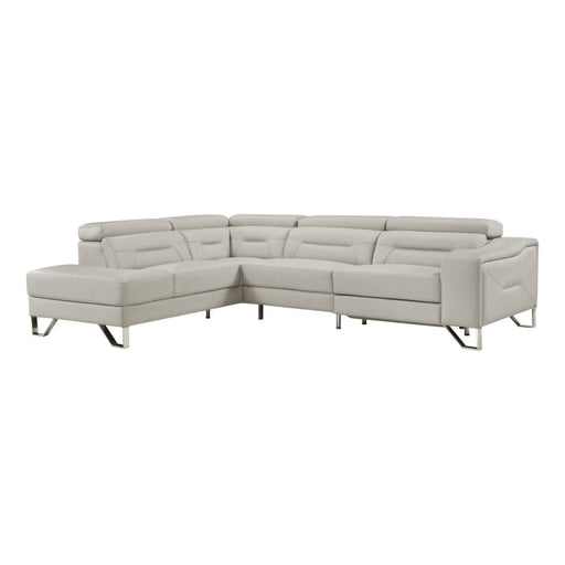 8304LGY*2LC2RPW (2)2-Piece Sectional with Left Chaise, Adjustable Headrests and Charging ports - 8304LGY*2LC2RPW