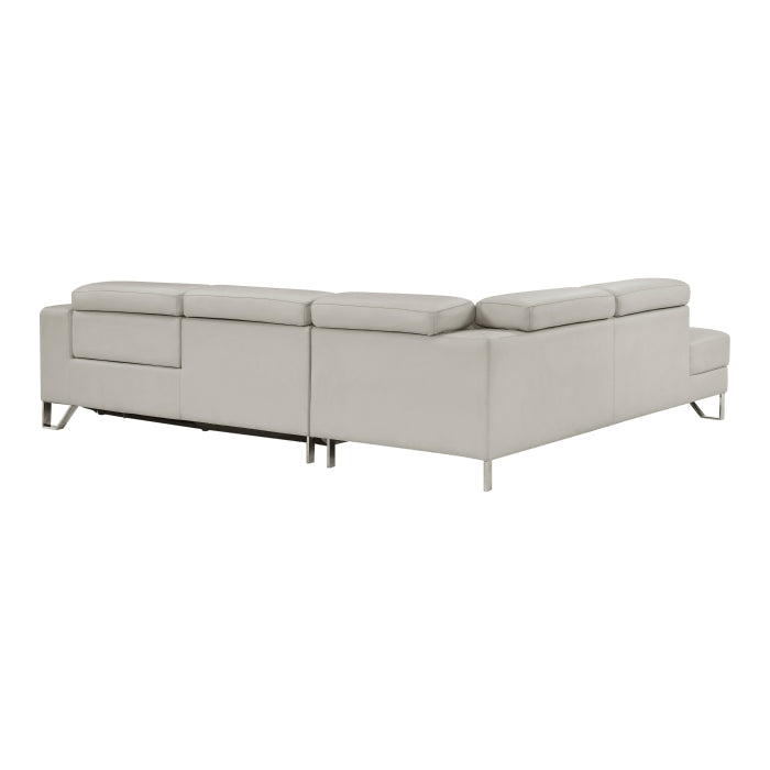 8304LGY*2LC2RPW (2)2-Piece Sectional with Left Chaise, Adjustable Headrests and Charging ports - 8304LGY*2LC2RPW