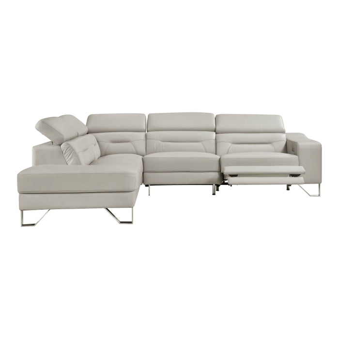 8304LGY*2LC2RPW (2)2-Piece Sectional with Left Chaise, Adjustable Headrests and Charging ports - 8304LGY*2LC2RPW