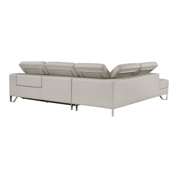8304LGY*2LC2RPW (2)2-Piece Sectional with Left Chaise, Adjustable Headrests and Charging ports - 8304LGY*2LC2RPW