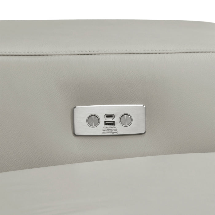 8304LGY*2LC2RPW (2)2-Piece Sectional with Left Chaise, Adjustable Headrests and Charging ports - 8304LGY*2LC2RPW