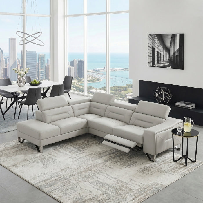 8304LGY*2LC2RPW (2)2-Piece Sectional with Left Chaise, Adjustable Headrests and Charging ports - 8304LGY*2LC2RPW