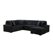 8317BLK*33LRC (3)3-Piece Sectional with Pull-out Bed, Right Side Chaise and Hidden Storage - 8317BLK*33LRC
