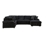 8317BLK*33LRC (3)3-Piece Sectional with Pull-out Bed, Right Side Chaise and Hidden Storage - 8317BLK*33LRC