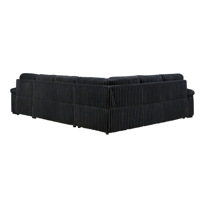 8317BLK*33LRC (3)3-Piece Sectional with Pull-out Bed, Right Side Chaise and Hidden Storage - 8317BLK*33LRC