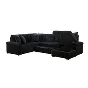 8317BLK*33LRC (3)3-Piece Sectional with Pull-out Bed, Right Side Chaise and Hidden Storage - 8317BLK*33LRC