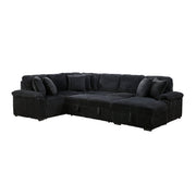 8317BLK*33LRC (3)3-Piece Sectional with Pull-out Bed, Right Side Chaise and Hidden Storage - 8317BLK*33LRC