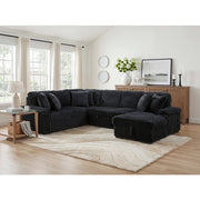 8317BLK*33LRC (3)3-Piece Sectional with Pull-out Bed, Right Side Chaise and Hidden Storage - 8317BLK*33LRC