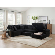 8317BLK*33LRC (3)3-Piece Sectional with Pull-out Bed, Right Side Chaise and Hidden Storage - 8317BLK*33LRC