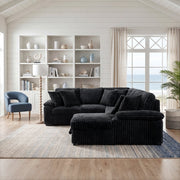 8317BLK*33LRC (3)3-Piece Sectional with Pull-out Bed, Right Side Chaise and Hidden Storage - 8317BLK*33LRC