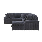 8317DGY*33LRC (3)3-Piece Sectional with Pull-out Bed, Right Side Chaise and Hidden Storage - 8317DGY*33LRC