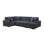 8317DGY*33LRC (3)3-Piece Sectional with Pull-out Bed, Right Side Chaise and Hidden Storage - 8317DGY*33LRC