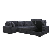 8317DGY*33LRC (3)3-Piece Sectional with Pull-out Bed, Right Side Chaise and Hidden Storage - 8317DGY*33LRC