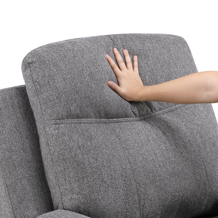 8340GRY-1PWHB Power Reclining Chair with Power Headrest, Power Lumbar Support, Bluetooth Speakers and Charging Ports - 8340GRY-1PWHB