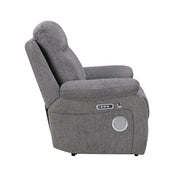 8340GRY-1PWHB Power Reclining Chair with Power Headrest, Power Lumbar Support, Bluetooth Speakers and Charging Ports - 8340GRY-1PWHB