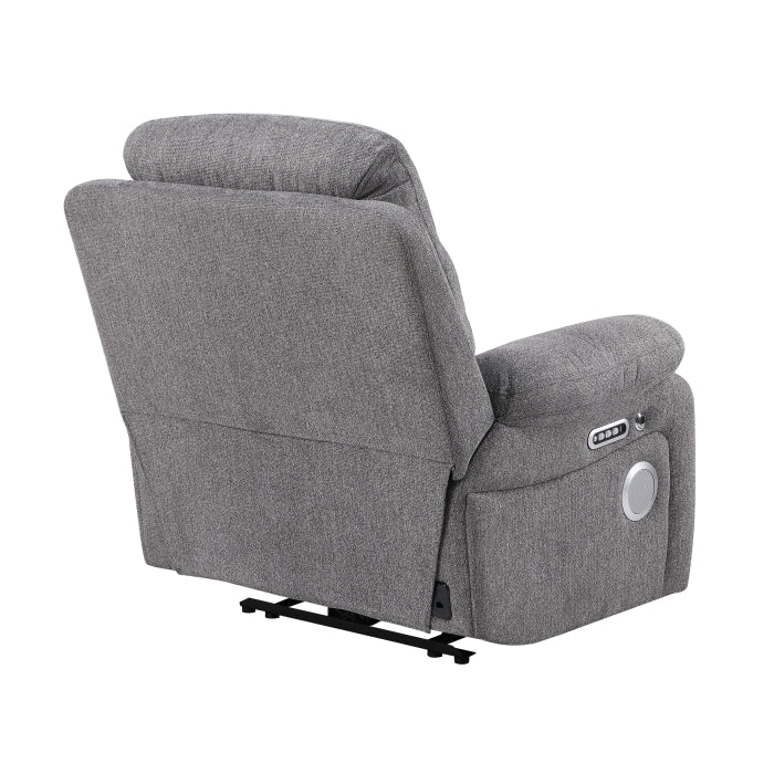 8340GRY-1PWHB Power Reclining Chair with Power Headrest, Power Lumbar Support, Bluetooth Speakers and Charging Ports - 8340GRY-1PWHB