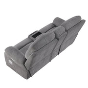 8340GRY-2PWHB Power Double Reclining Love Seat with Center Console, Power Headrests, Power Lumbar Support, Wireless Charger, Hidden Cup Holders, Bluetooth Speakers and Charging Ports - 8340GRY-2PWHB