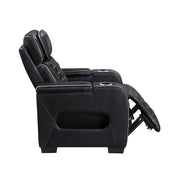 8344BLK-1PWHM Power Reclining Chair with Power Headrest, Cup holder, Storage Arms(Top and Side), Air Massage, Heat, LED Lighting and Charging Ports - 8344BLK-1PWHM