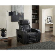 8344BLK-1PWHM Power Reclining Chair with Power Headrest, Cup holder, Storage Arms(Top and Side), Air Massage, Heat, LED Lighting and Charging Ports - 8344BLK-1PWHM