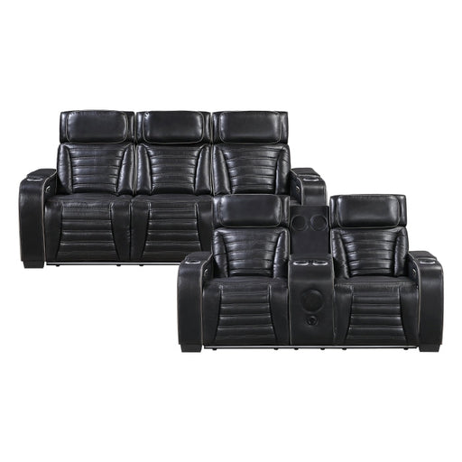 8344BLK*2PWHM 2pc Set: Sofa, Love (Power) - 8344BLK*2PWHM