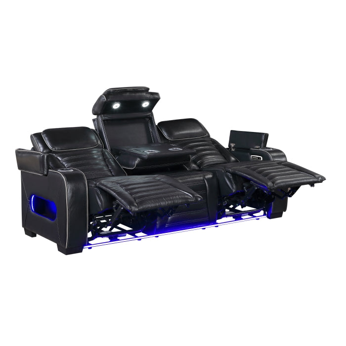 8344BLK*2PWHM 2pc Set: Sofa, Love (Power) - 8344BLK*2PWHM