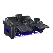 8344BLK-2PWHM Power Double Reclining Love Seat with Center Console, Power Headrests, Storage Arms(Top and Side) ,Cup Holders, Wireless Speakers with Sub-Woofer, Air Massage, Heat, LED Lighting and Charging Ports - 8344BLK-2PWHM