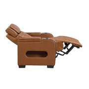 8344BRW-1PWHM Power Reclining Chair with Power Headrest, Cup holder, Storage Arms(Top and Side), Air Massage, Heat, LED Lighting and Charging Ports - 8344BRW-1PWHM