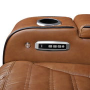 8344BRW-1PWHM Power Reclining Chair with Power Headrest, Cup holder, Storage Arms(Top and Side), Air Massage, Heat, LED Lighting and Charging Ports - 8344BRW-1PWHM