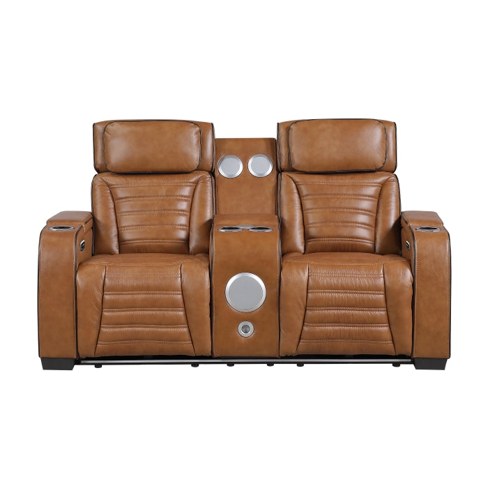 8344BRW*2PWHM 2pc Set: Sofa, Love (Power) - 8344BRW*2PWHM