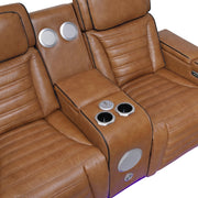 8344BRW*2PWHM 2pc Set: Sofa, Love (Power) - 8344BRW*2PWHM