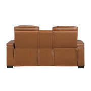 8344BRW-2PWHM Power Double Reclining Love Seat with Center Console, Power Headrests, Storage Arms(Top and Side) ,Cup Holders, Wireless Speakers with Sub-Woofer, Air Massage, Heat, LED Lighting and Charging Ports - 8344BRW-2PWHM