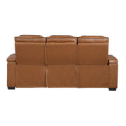 8344BRW-3PWHM Power Double Reclining Sofa with Center Drop-Down Cup Holders, Power Headrests,  Storage Arms(Top and Side) ,Cup holders, Reading Lights, Wireless Charger, Air Massage, Heat,  LED Lighting and Charging Ports - 8344BRW-3PWHM
