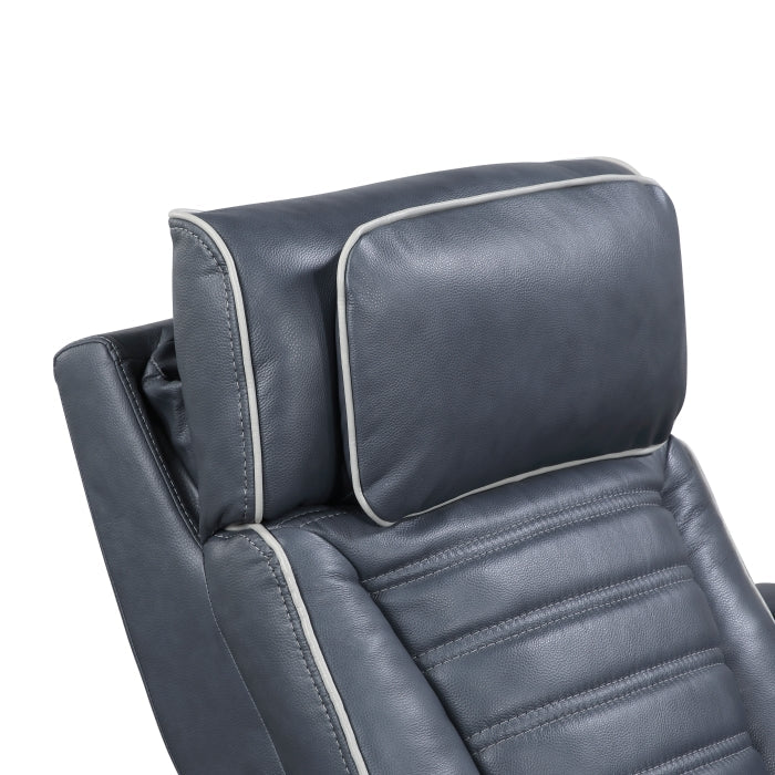 8344BUE-2PWHM Power Double Reclining Love Seat with Center Console, Power Headrests, Storage Arms(Top and Side) ,Cup Holders, Wireless Speakers with Sub-Woofer, Air Massage, Heat, LED Lighting and Charging Ports - 8344BUE-2PWHM