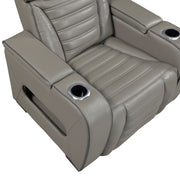 8344GRY-1PWHM Power Reclining Chair with Power Headrest, Cup holder, Storage Arms(Top and Side), Air Massage, Heat, LED Lighting and Charging Ports - 8344GRY-1PWHM