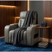 8344GRY-1PWHM Power Reclining Chair with Power Headrest, Cup holder, Storage Arms(Top and Side), Air Massage, Heat, LED Lighting and Charging Ports - 8344GRY-1PWHM