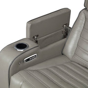 8344GRY-2PWHM Power Double Reclining Love Seat with Center Console, Power Headrests, Storage Arms(Top and Side) ,Cup Holders, Wireless Speakers with Sub-Woofer, Air Massage, Heat, LED Lighting and Charging Ports - 8344GRY-2PWHM
