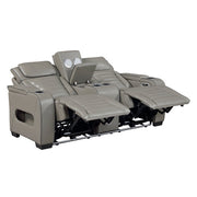 8344GRY-2PWHM Power Double Reclining Love Seat with Center Console, Power Headrests, Storage Arms(Top and Side) ,Cup Holders, Wireless Speakers with Sub-Woofer, Air Massage, Heat, LED Lighting and Charging Ports - 8344GRY-2PWHM