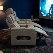 8344GRY-3PWHM Power Double Reclining Sofa with Center Drop-Down Cup Holders, Power Headrests,  Storage Arms(Top and Side) ,Cup holders, Reading Lights, Wireless Charger, Air Massage, Heat,  LED Lighting and Charging Ports - 8344GRY-3PWHM