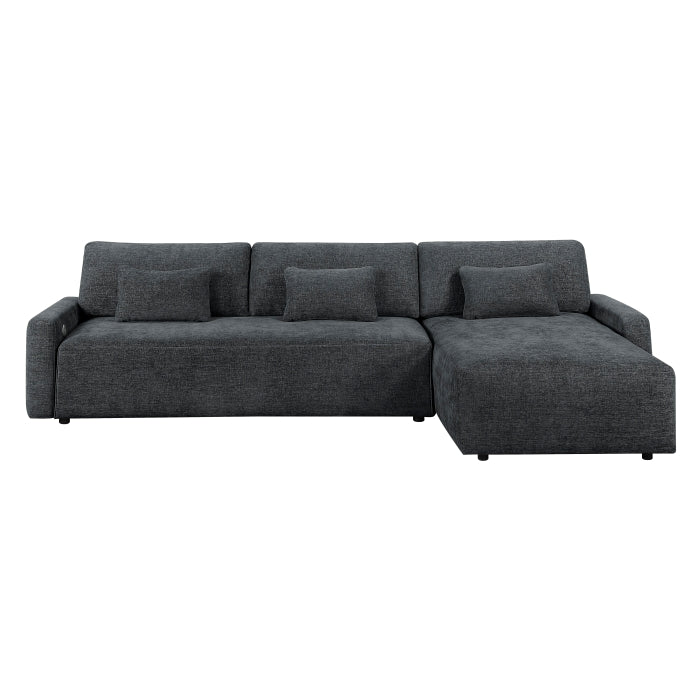 8345DGY*23LRC 2-Piece Sectional with Convertible Queen Sleeper and Right Side Chaise - 8345DGY*23LRC
