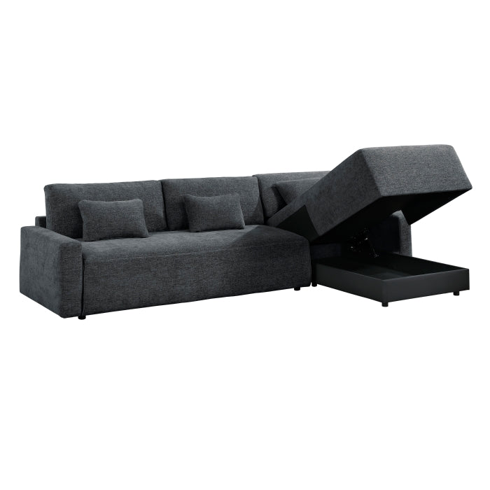 8345DGY*23LRC 2-Piece Sectional with Convertible Queen Sleeper and Right Side Chaise - 8345DGY*23LRC