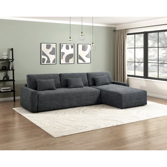 8345DGY*23LRC 2-Piece Sectional with Convertible Queen Sleeper and Right Side Chaise - 8345DGY*23LRC